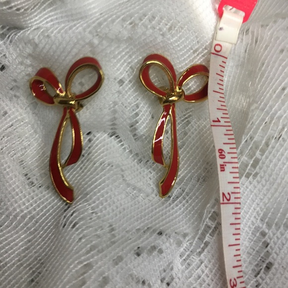 CHRISTMAS BOW EARRINGS - Picture 3 of 4